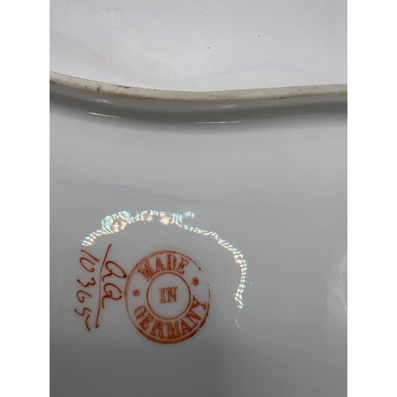 Vyg China Hand Painted Large Dish Gold Trim Germany - Picture 8 of 8